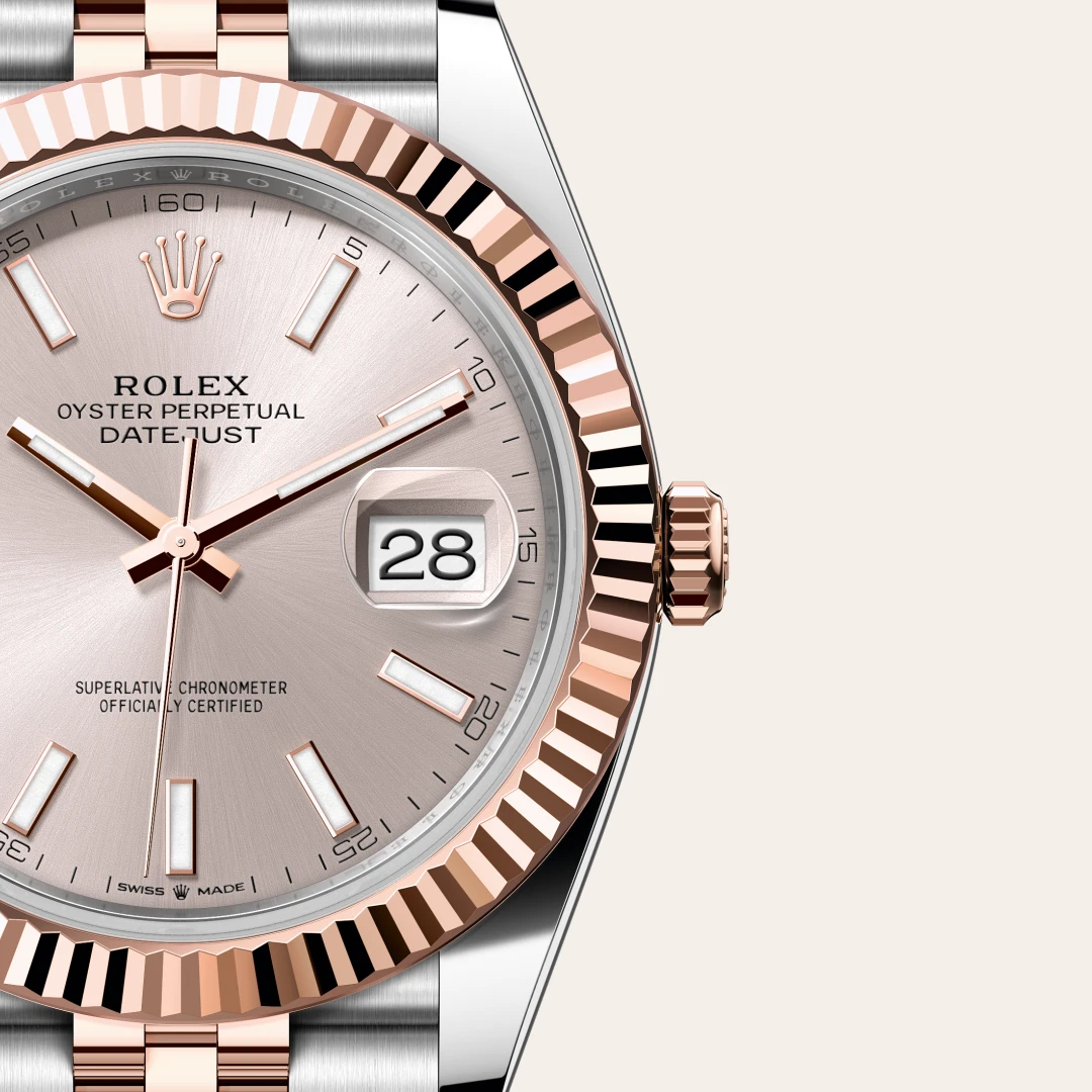 Rolex Datejust 41 en Rolesor Everose – combinaison d’acier Oystersteel et d’or Everose M126331-0010 chez Hardy