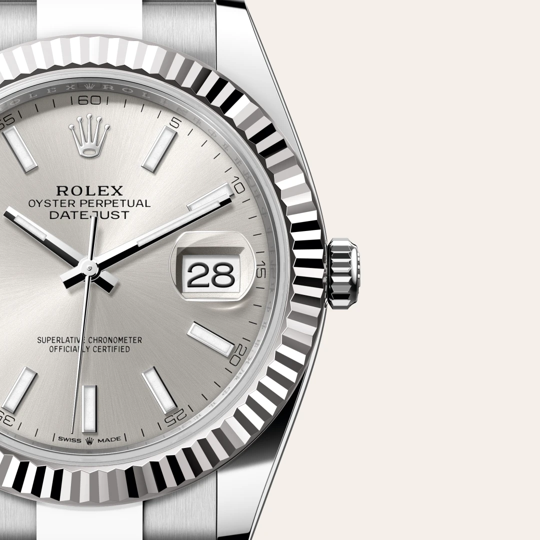 Rolex Datejust 41 en Rolesor gris – combinaison d’acier Oystersteel et d’or gris M126334-0003 chez Maison Prieur