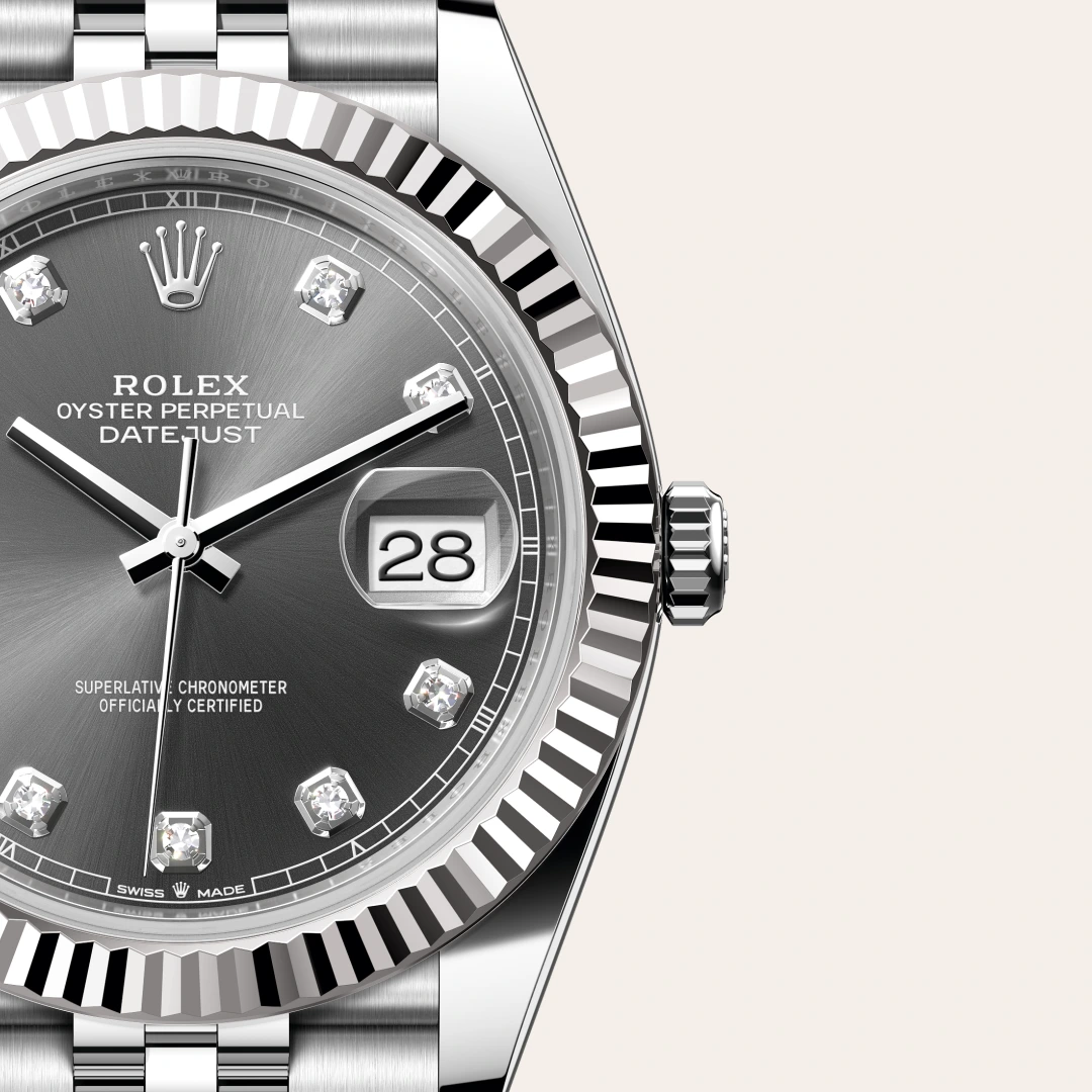 Rolex Datejust 41 en Rolesor gris – combinaison d’acier Oystersteel et d’or gris M126334-0006 chez Raynal