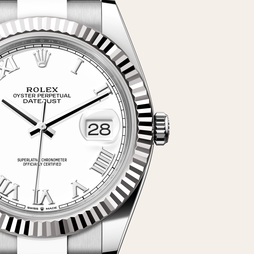 Rolex Datejust 41 en Rolesor gris – combinaison d’acier Oystersteel et d’or gris M126334-0023 chez Ferret