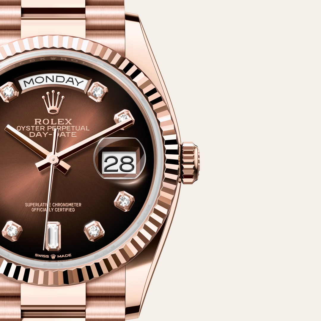 Rolex Day-Date 36 en Or Everose 18 ct M128235-0037 chez Bijouterie Mornier