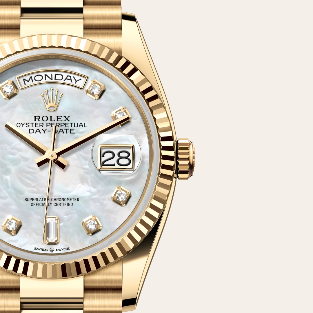 Rolex Day-Date 36 in 18 ct yellow gold M128238-0011 at Lassaussois