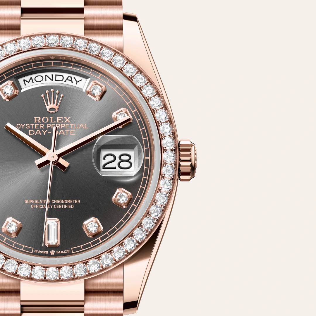 Rolex Day-Date 36 en Or Everose 18 ct M128345RBR-0052 chez Dubail
