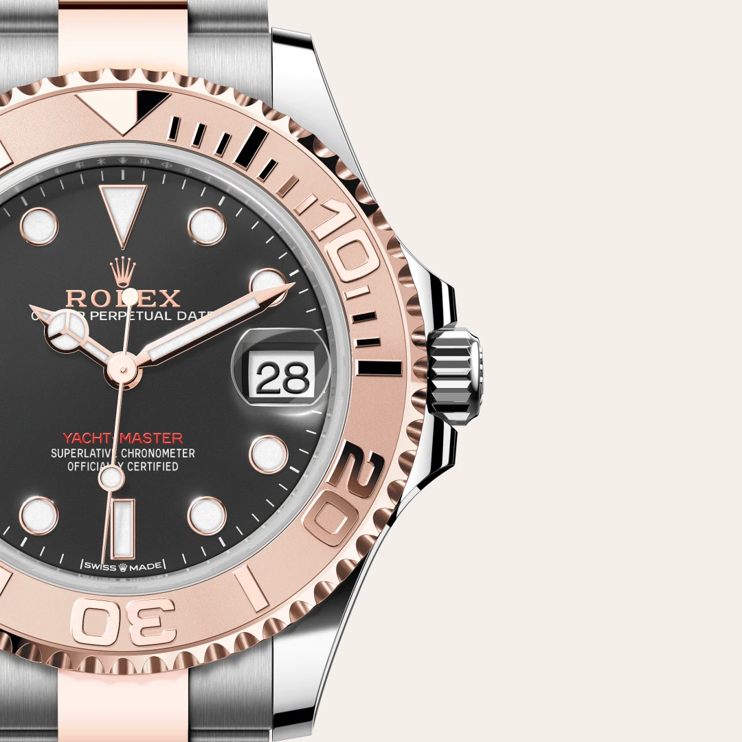 Rolex Yacht-Master 37 en Rolesor Everose – combinaison d’acier Oystersteel et d’or Everose M268621-0004 chez Hardy