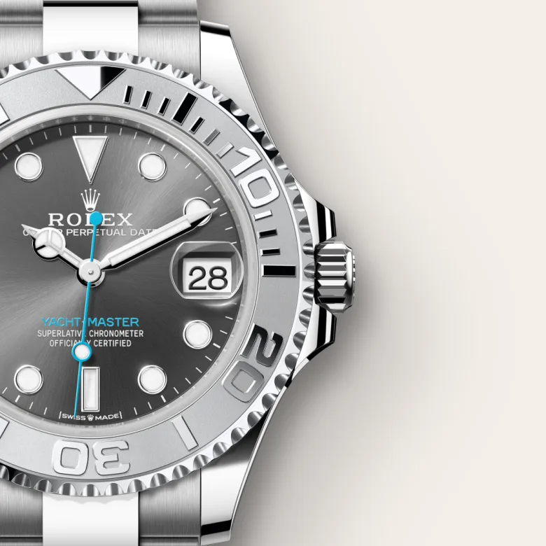 Rolex Yacht-Master 37 en Rolesium – combinaison d’acier Oystersteel et de platine M268622-0002 chez Slaets