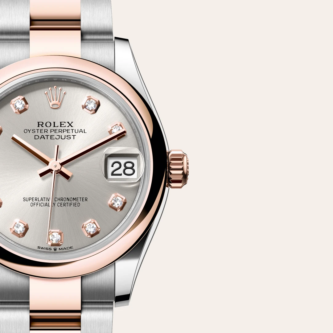 Rolex Datejust 31 en Rolesor Everose – combinaison d’acier Oystersteel et d’or Everose M278241-0015 chez Maison Prieur