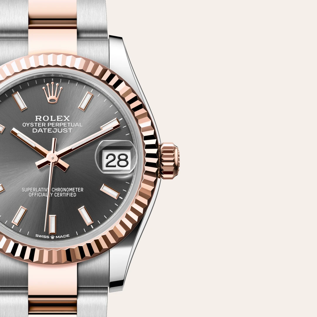 Rolex Datejust 31 en Rolesor Everose – combinaison d’acier Oystersteel et d’or Everose M278271-0017 chez Raynal