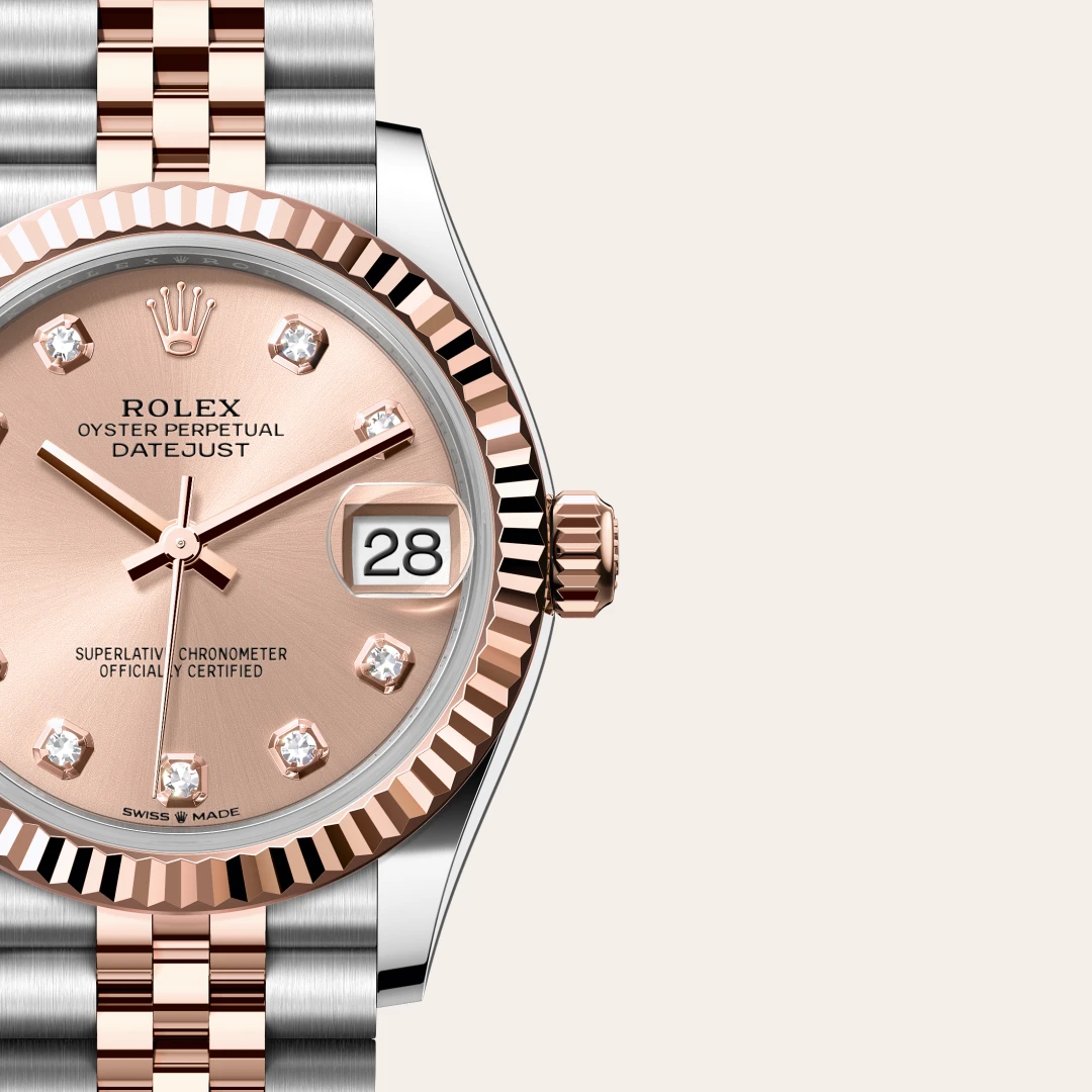 Rolex Datejust 31 en Rolesor Everose – combinaison d’acier Oystersteel et d’or Everose M278271-0024 chez Hardy