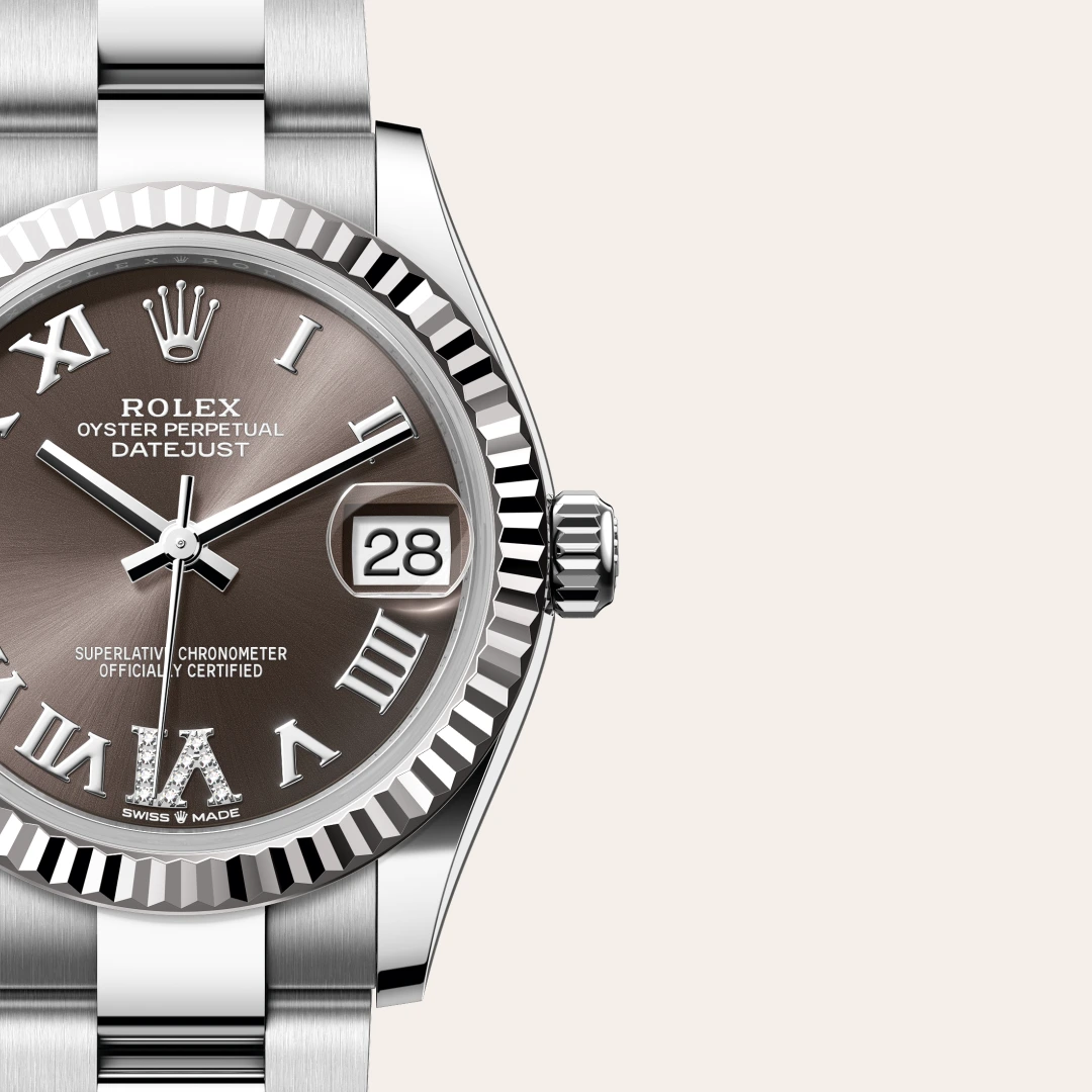 Rolex Datejust 31 en Rolesor gris – combinaison d’acier Oystersteel et d’or gris M278274-0027 chez Dubail