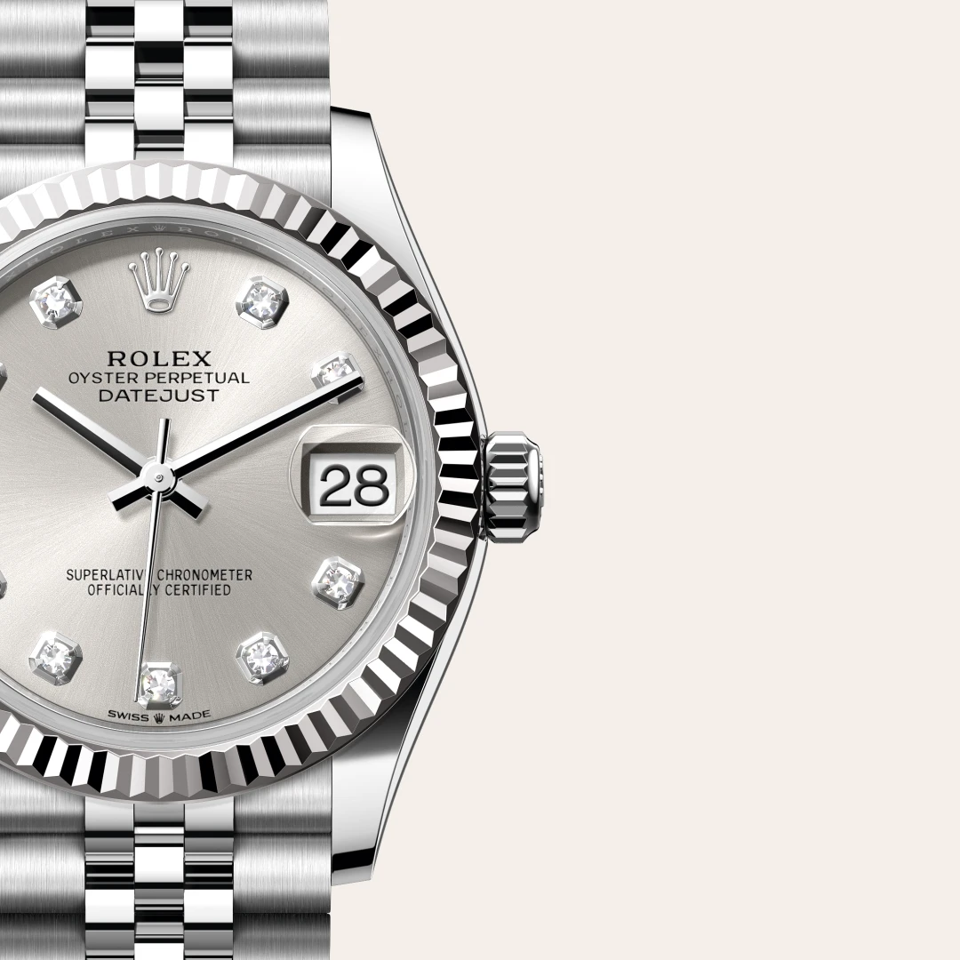 Rolex Datejust 31 en Rolesor gris – combinaison d’acier Oystersteel et d’or gris M278274-0030 chez Hardy