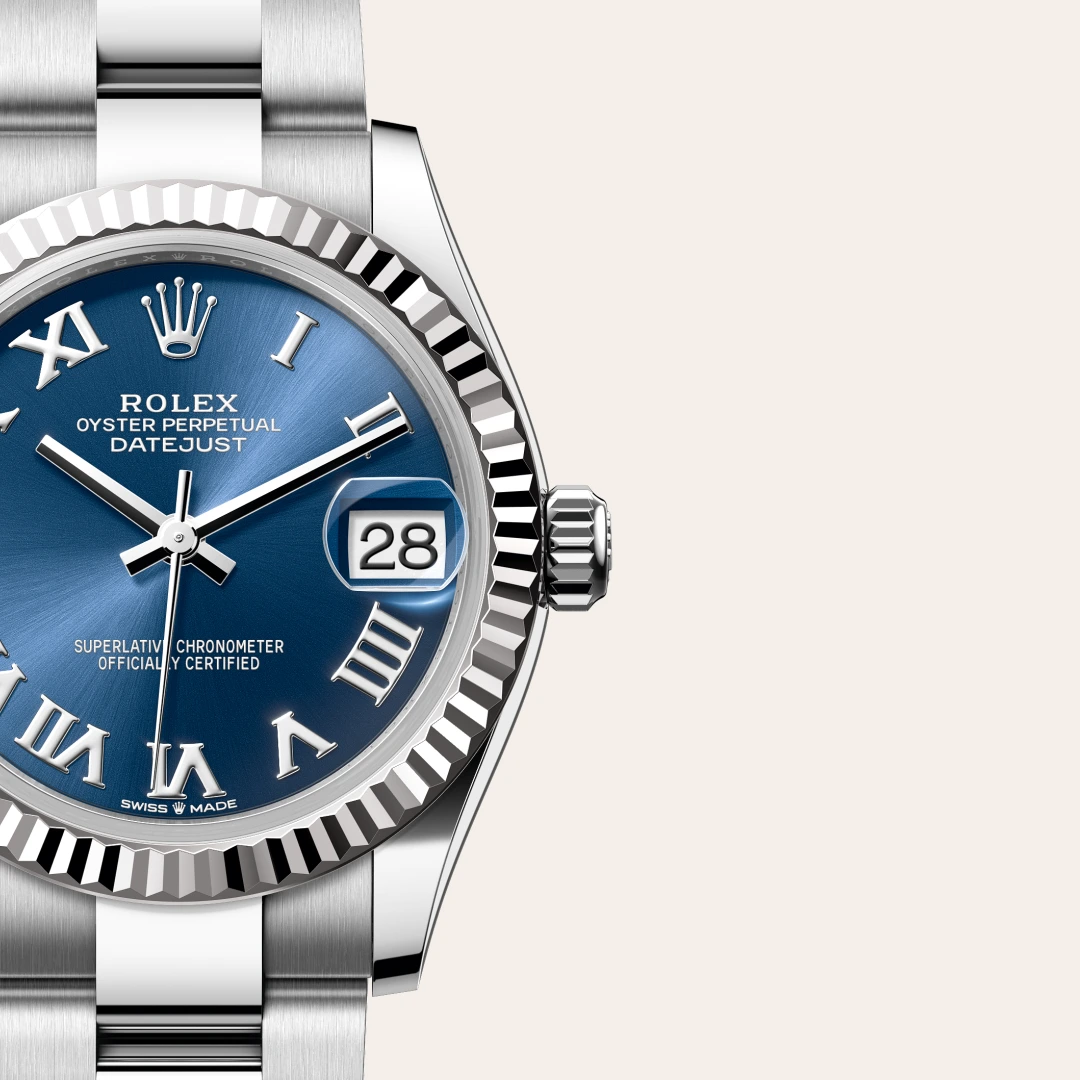 Rolex Datejust 31 en Rolesor gris – combinaison d’acier Oystersteel et d’or gris M278274-0033 chez DOUX Joaillier