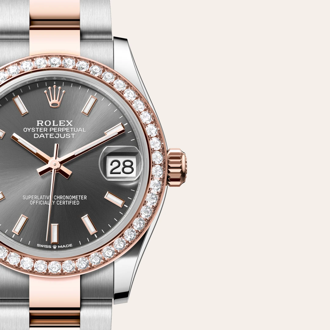 Rolex Datejust 31 en Rolesor Everose – combinaison d’acier Oystersteel et d’or Everose M278381RBR-0017 chez Lassaussois