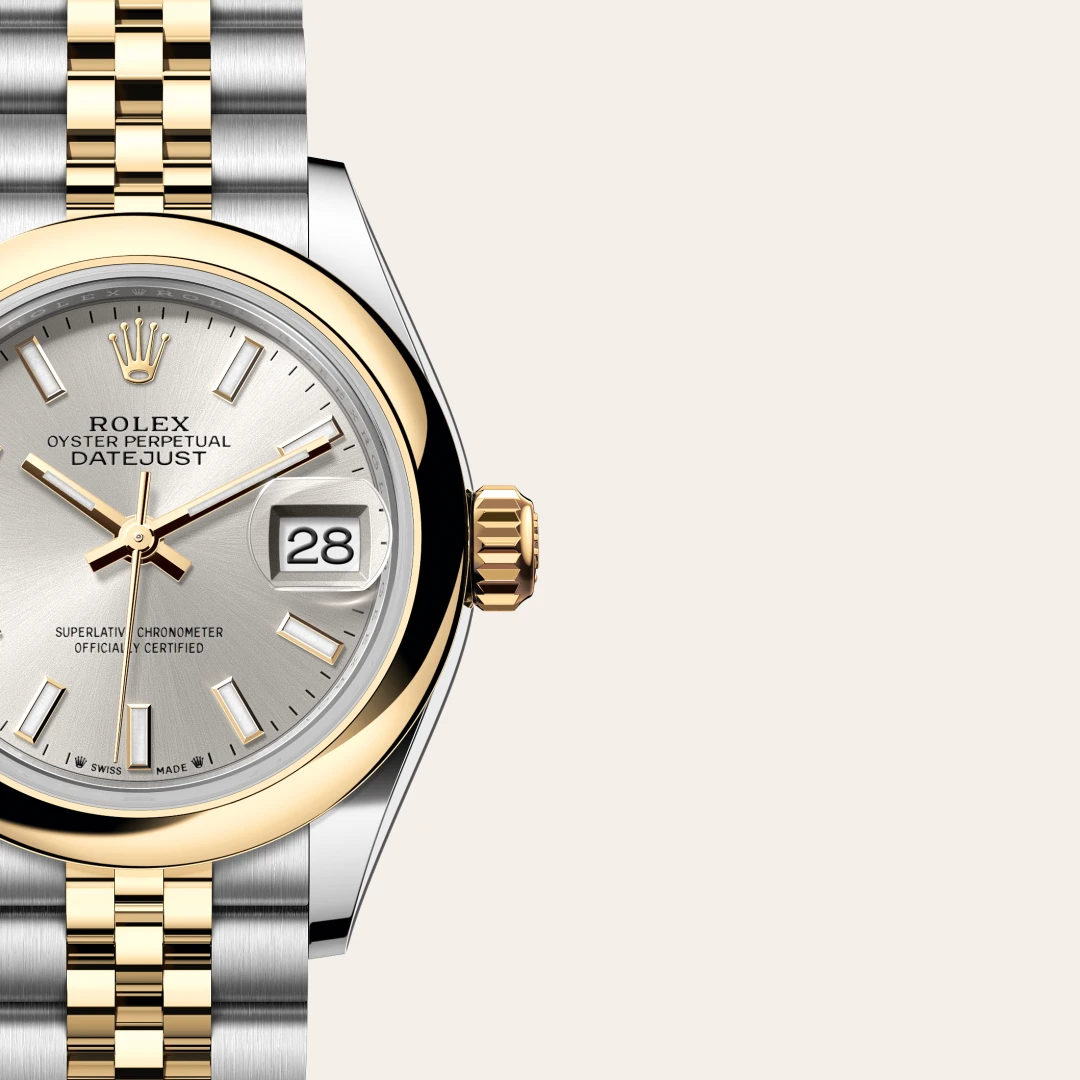 Rolex Lady-Datejust en Rolesor jaune – combinaison d’acier Oystersteel et d’or jaune M279163-0019 chez Maison Prieur