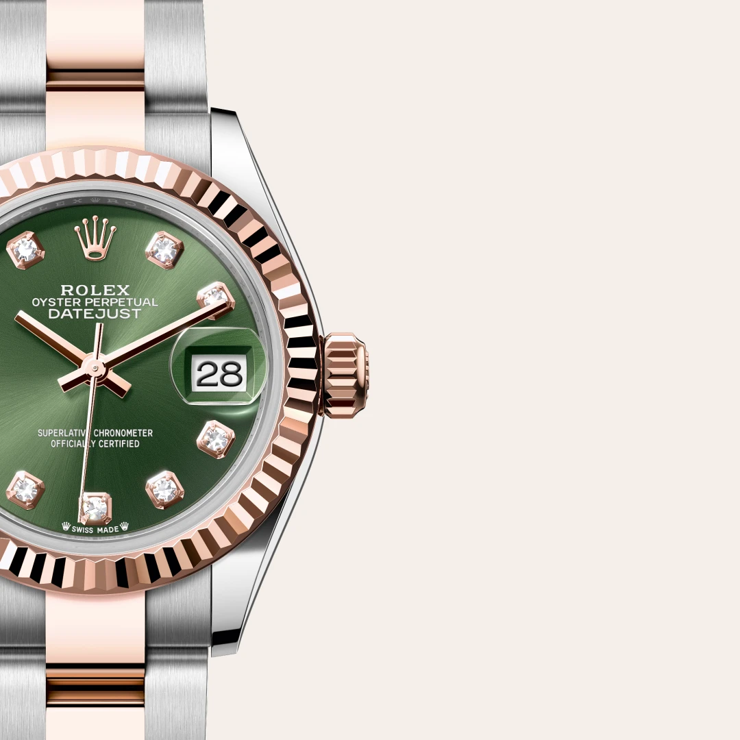 Rolex Lady-Datejust en Rolesor Everose – combinaison d’acier Oystersteel et d’or Everose M279171-0008 chez Lombard Joaillier
