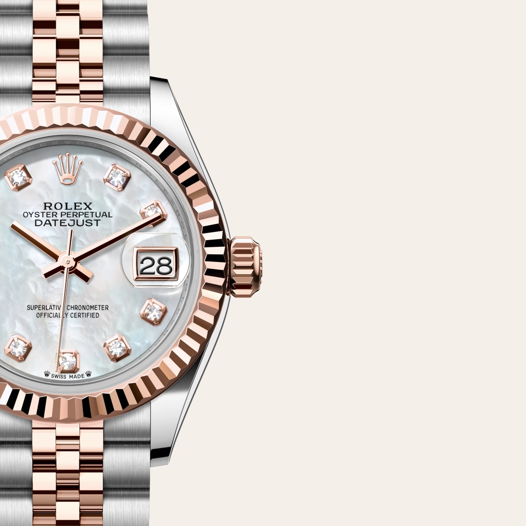 Rolex Lady-Datejust en Rolesor Everose – combinaison d’acier Oystersteel et d’or Everose M279171-0013 chez Bijouterie Mornier