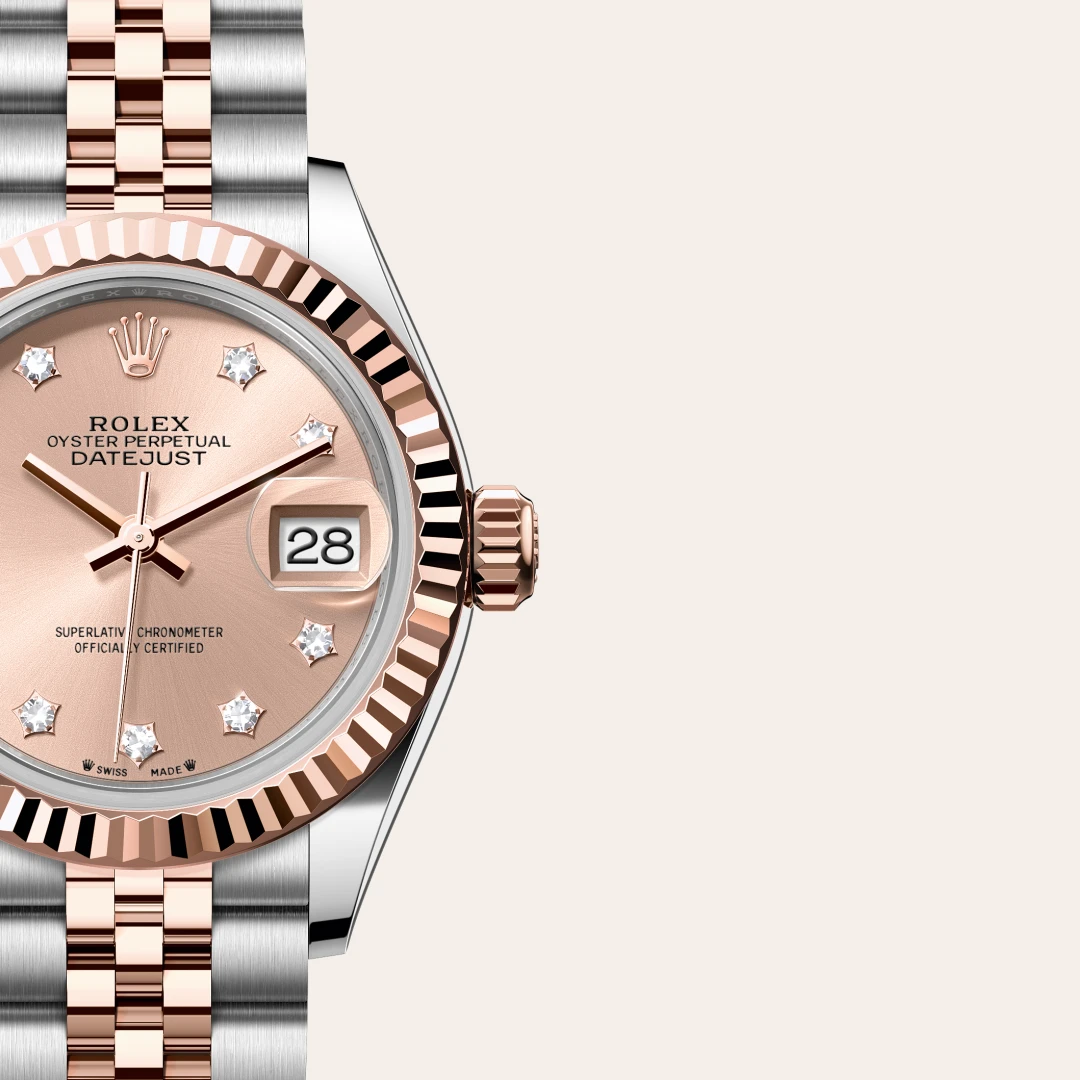 Rolex Lady-Datejust en Rolesor Everose – combinaison d’acier Oystersteel et d’or Everose M279171-0027 chez Hardy