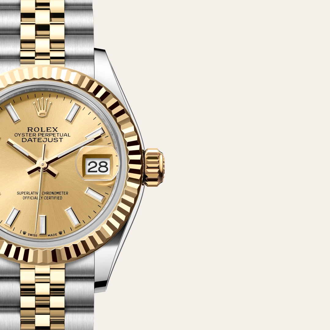Rolex Lady-Datejust en Rolesor jaune – combinaison d’acier Oystersteel et d’or jaune M279173-0001 chez Bijouterie Mornier