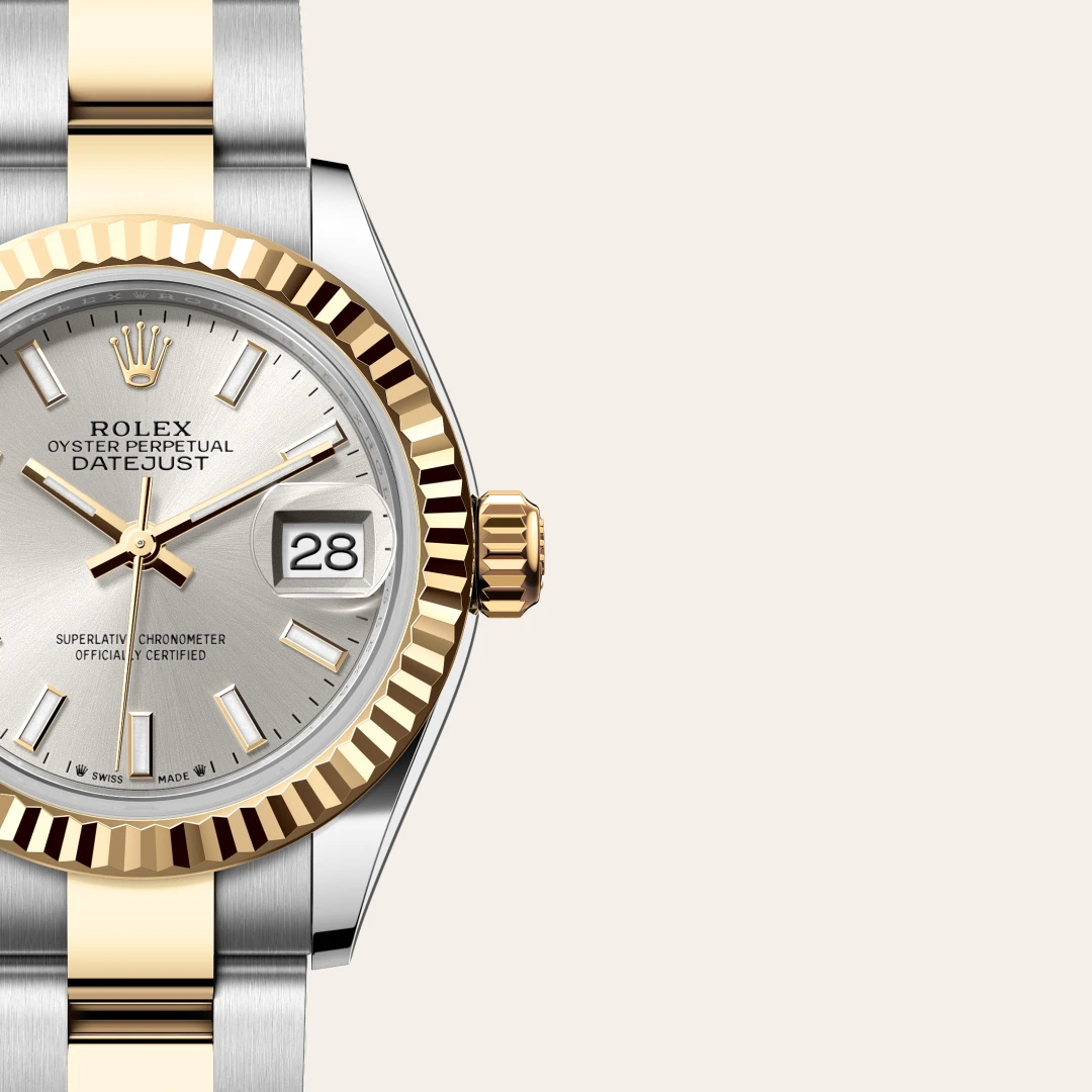 Rolex Lady-Datejust en Rolesor jaune – combinaison d’acier Oystersteel et d’or jaune M279173-0020 chez Lombard Joaillier