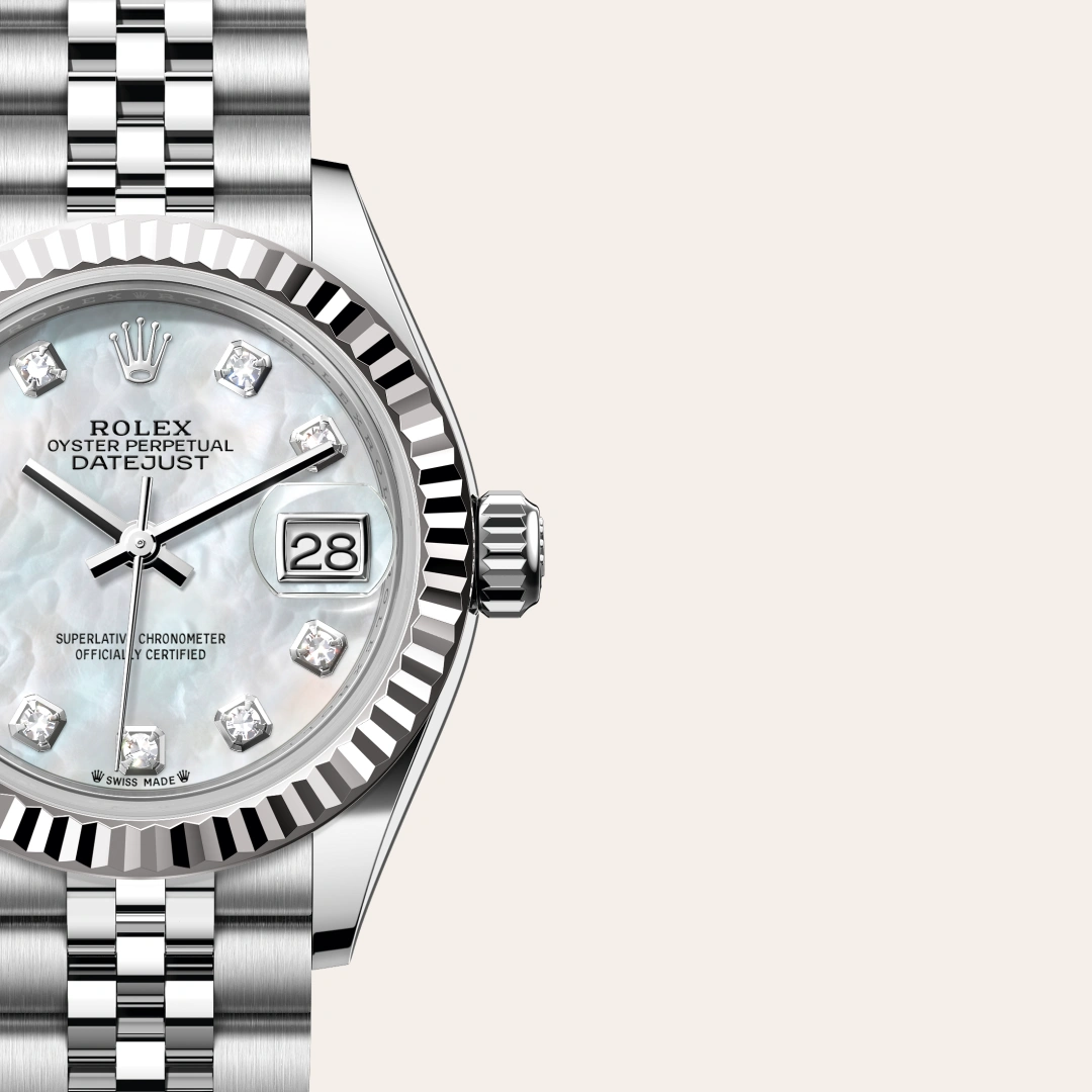 Rolex Lady-Datejust en Rolesor gris – combinaison d’acier Oystersteel et d’or gris M279174-0009 chez Maison Prieur