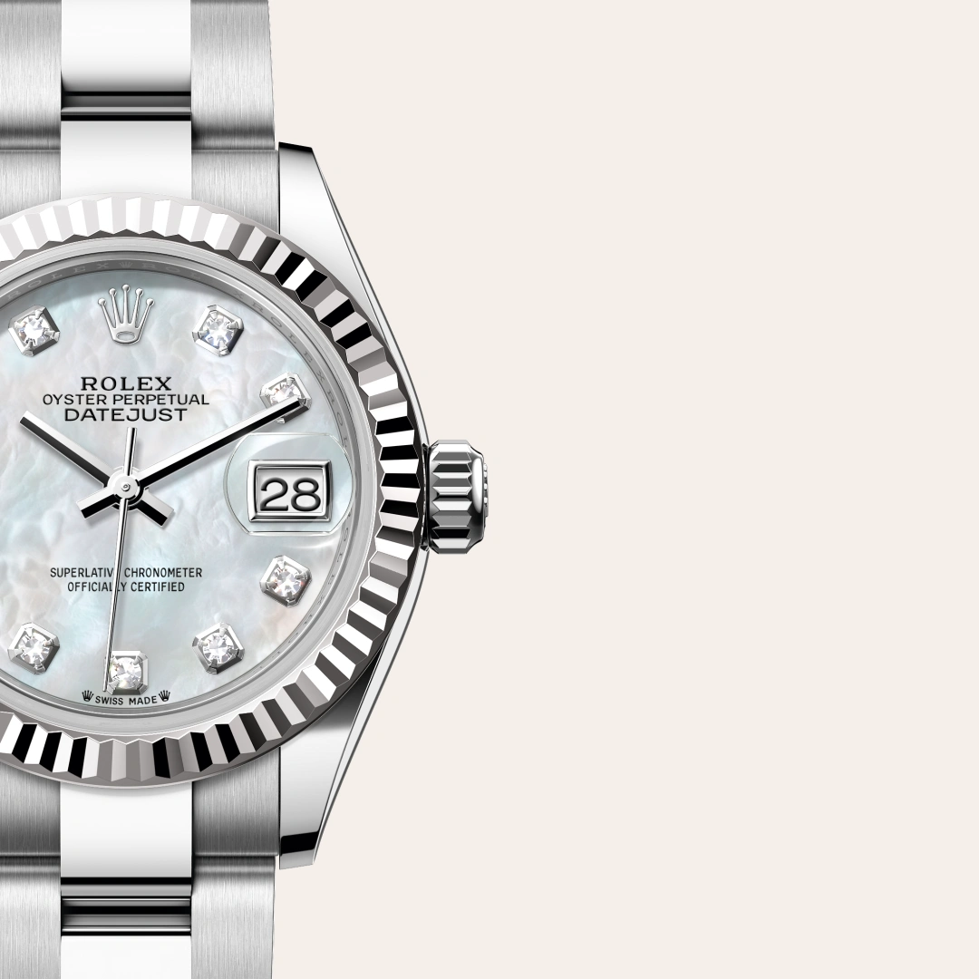 Rolex Lady-Datejust en Rolesor gris – combinaison d’acier Oystersteel et d’or gris M279174-0010 chez Bijouterie Mornier