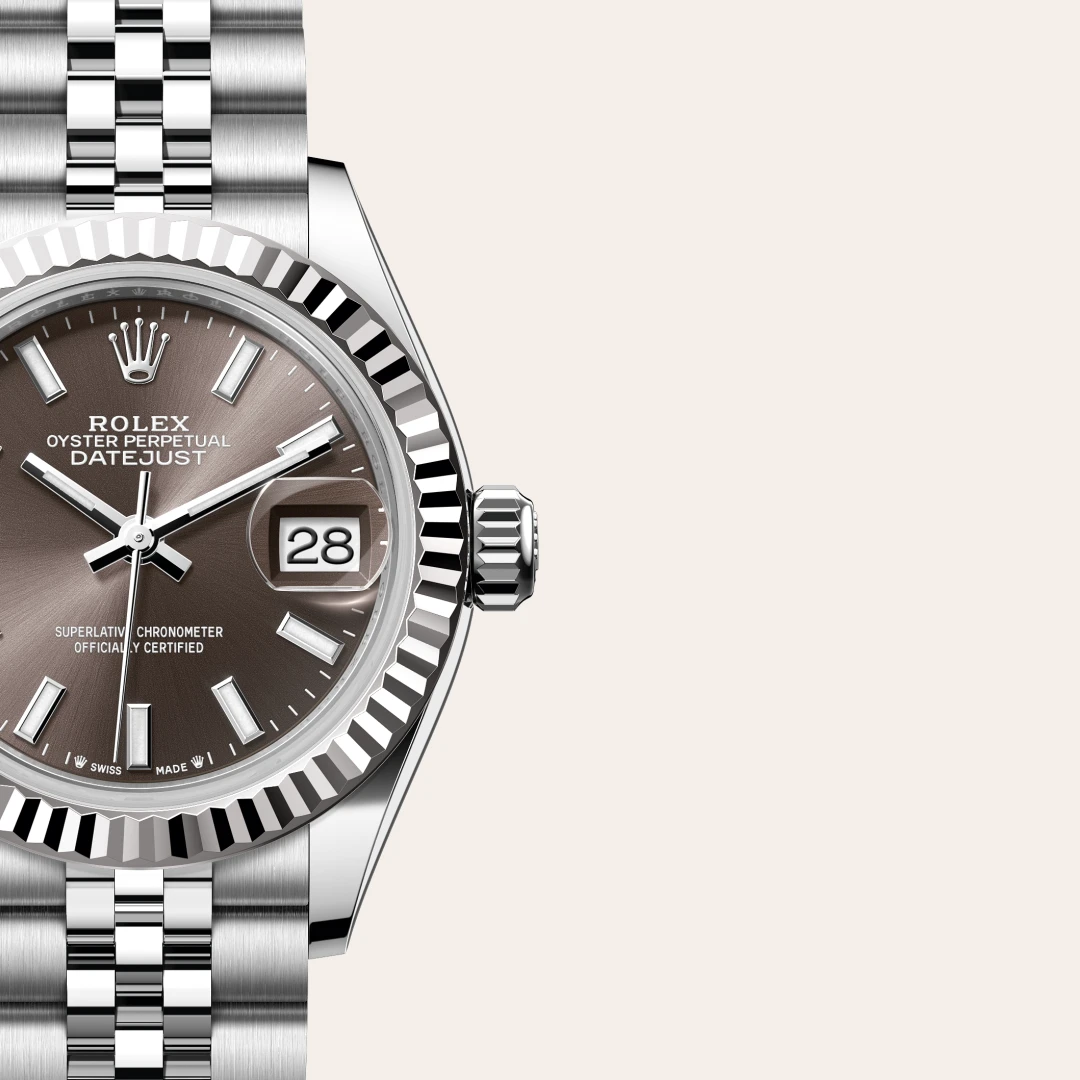 Rolex Lady-Datejust en Rolesor gris – combinaison d’acier Oystersteel et d’or gris M279174-0011 chez Lombard Joaillier