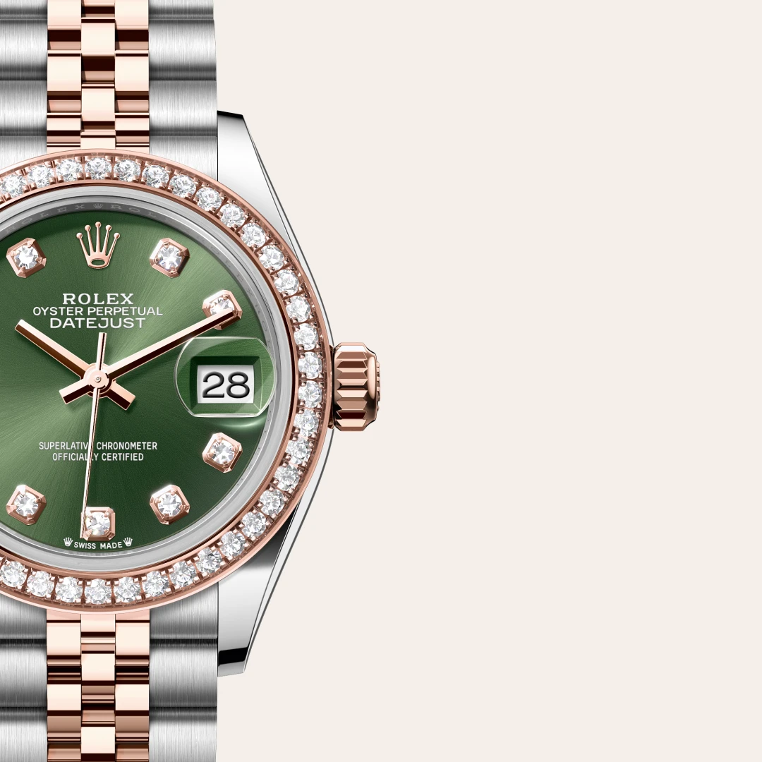Rolex Lady-Datejust en Rolesor Everose – combinaison d’acier Oystersteel et d’or Everose M279381RBR-0007 chez Dorise Joaillier