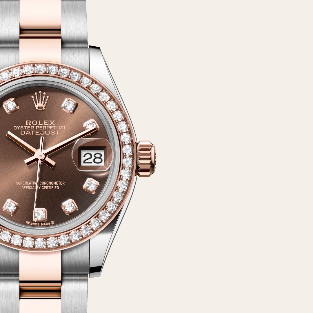 Rolex Lady-Datejust en Rolesor Everose – combinaison d’acier Oystersteel et d’or Everose M279381RBR-0012 chez Bijouterie Mornier