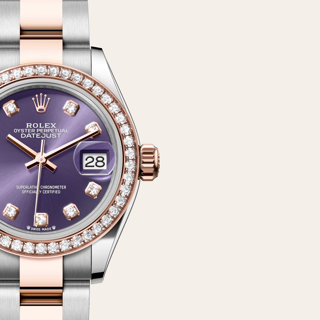 Rolex Lady-Datejust en Rolesor Everose – combinaison d’acier Oystersteel et d’or Everose M279381RBR-0016 chez Dorise Joaillier