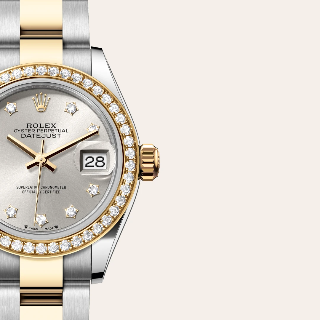 Rolex Lady-Datejust en Rolesor jaune – combinaison d’acier Oystersteel et d’or jaune M279383RBR-0004 chez Maison Prieur
