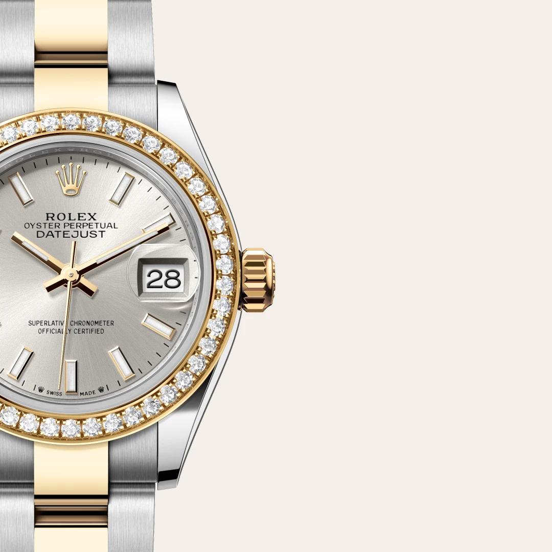 Rolex Lady-Datejust en Rolesor jaune – combinaison d’acier Oystersteel et d’or jaune M279383RBR-0018 chez Maison Prieur