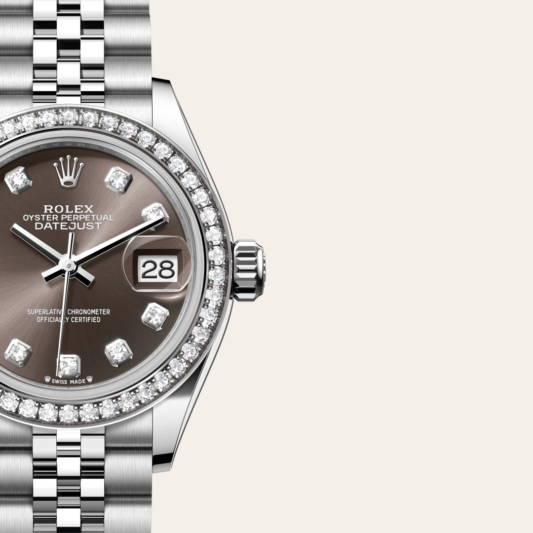 Rolex Lady-Datejust en Rolesor gris – combinaison d’acier Oystersteel et d’or gris M279384RBR-0017 chez Bijouterie Mornier