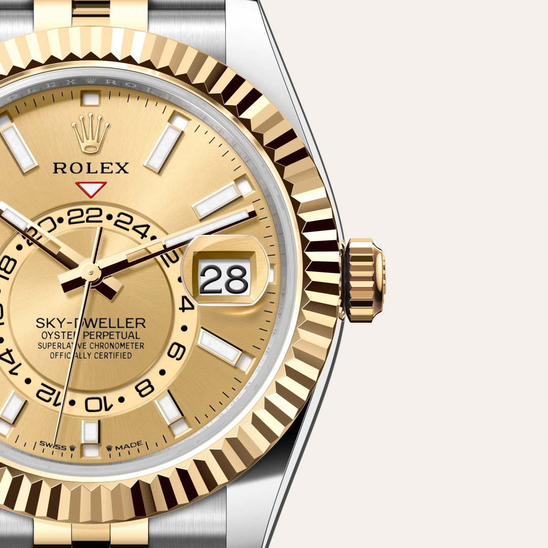 Rolex Sky-Dweller en Rolesor jaune – combinaison d’acier Oystersteel et d’or jaune M336933-0002 chez Ferret
