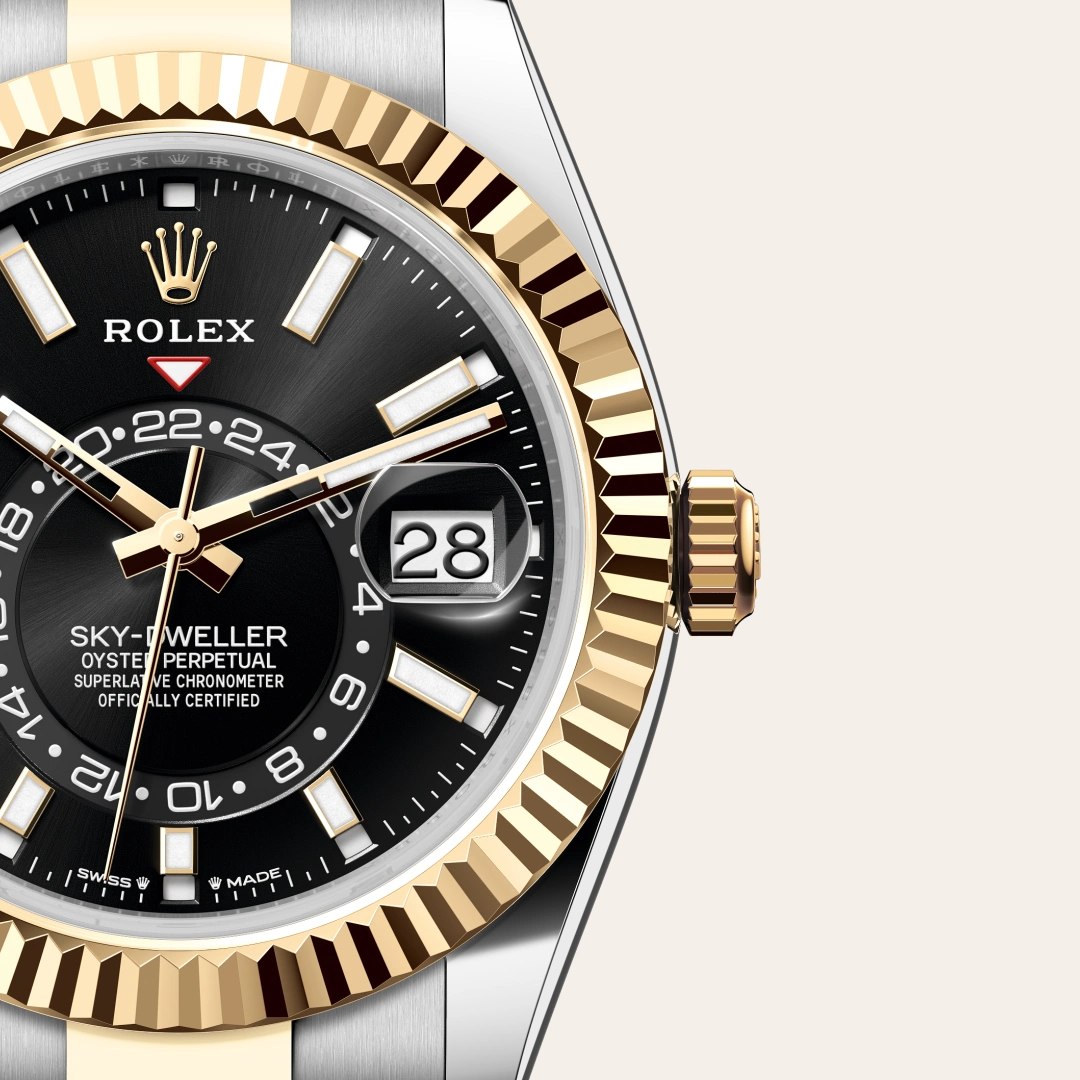 Rolex Sky-Dweller en Rolesor jaune – combinaison d’acier Oystersteel et d’or jaune M336933-0003 chez Veron Roques