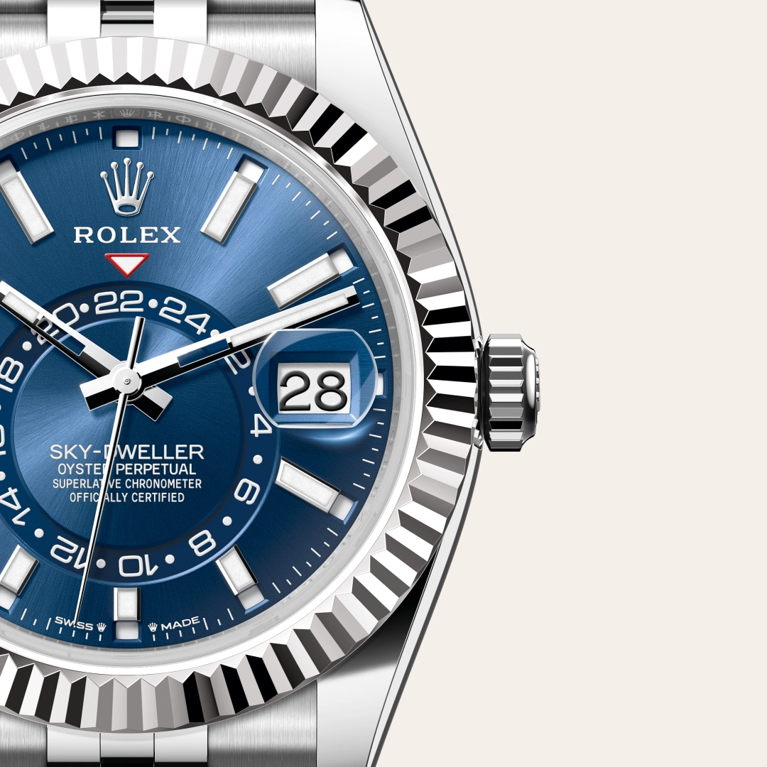 Rolex Sky-Dweller en Rolesor gris – combinaison d’acier Oystersteel et d’or gris M336934-0006 chez Hardy