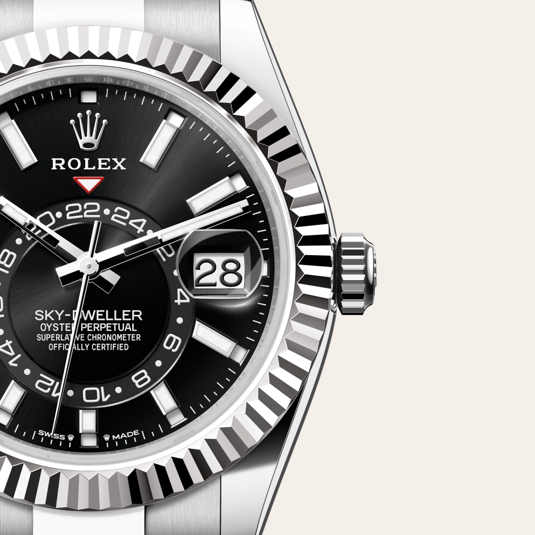 Rolex Sky-Dweller en Rolesor gris – combinaison d’acier Oystersteel et d’or gris M336934-0007 chez Ferret