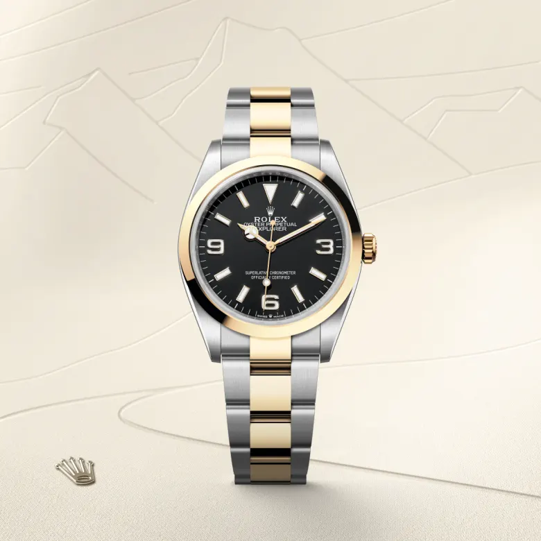 Rolex Explorer 36 in Yellow Rolesor - combination of Oystersteel and yellow gold M124273-0001 at Charles Greig