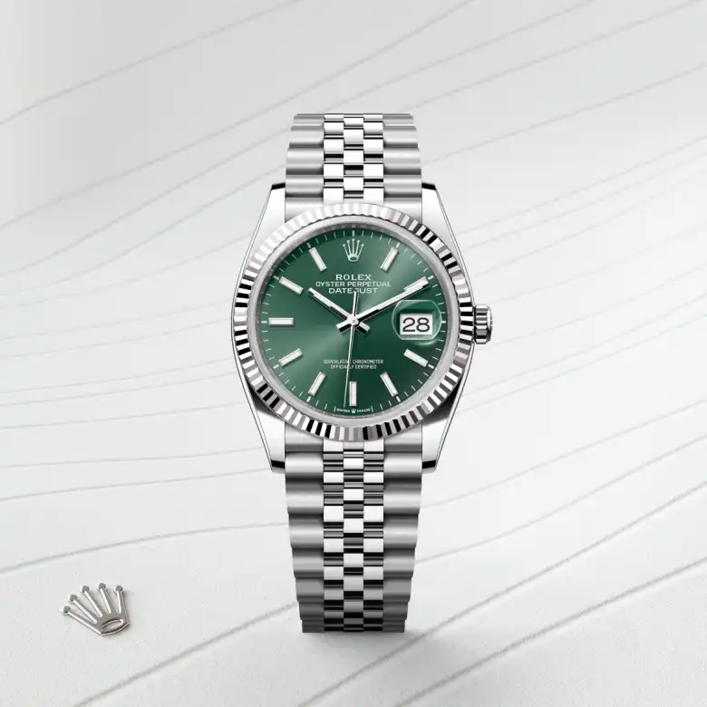 Rolex Datejust 36 in White Rolesor - combination of Oystersteel and white gold M126234-0051 at Charles Greig