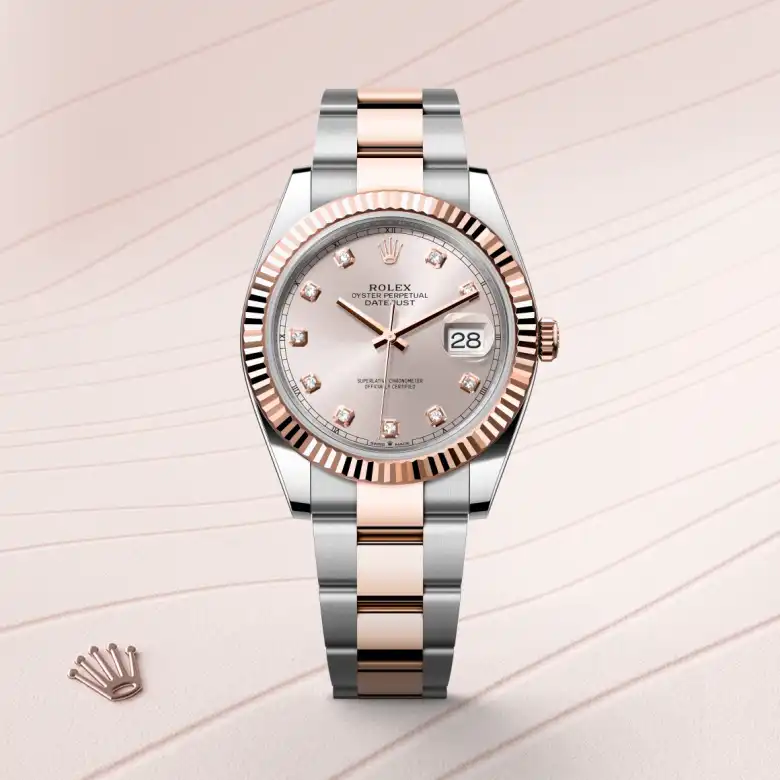 Rolex Datejust 41 in Everose Rolesor - combination of Oystersteel and Everose gold M126331-0007 at Charles Greig