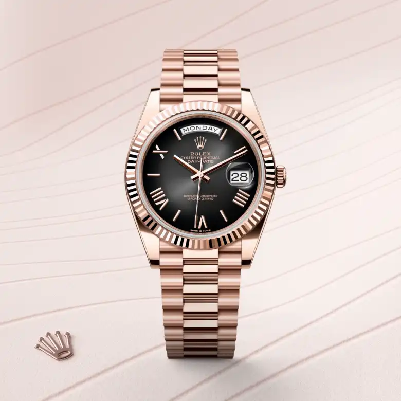 Rolex Day-Date 40 in 18 ct Everose gold M228235-0055 at Charles Greig