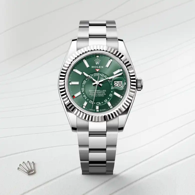 Rolex Sky-Dweller in White Rolesor - combination of Oystersteel and white gold M336934-0001 at Charles Greig