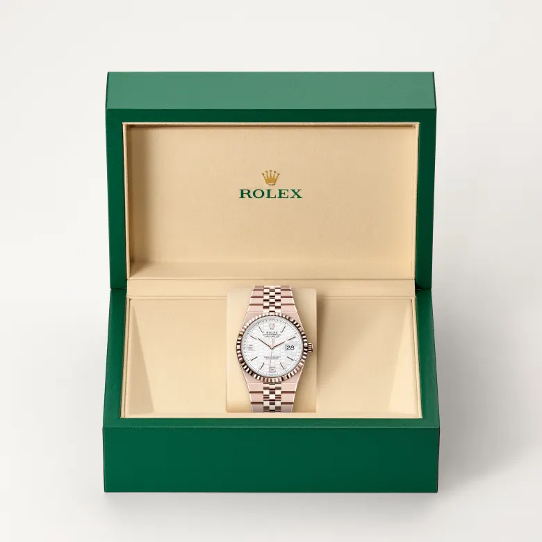 Rolex Land-Dweller 36 in 18 ct Everose gold M127235-0001 at Charles Greig
