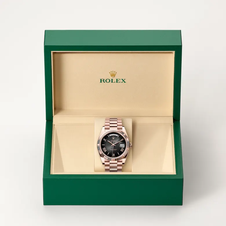 Rolex Day-Date 40 in 18 ct Everose gold M228235-0055 at Charles Greig