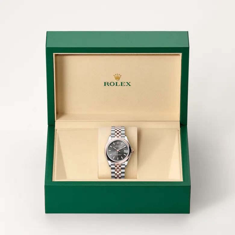 Rolex Datejust 31 in Everose Rolesor - combination of Oystersteel and Everose gold M278241-0018 at Charles Greig