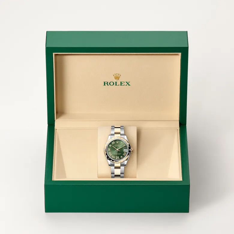 Rolex Datejust 31 in Yellow Rolesor - combination of Oystersteel and yellow gold M278343RBR-0015 at Charles Greig