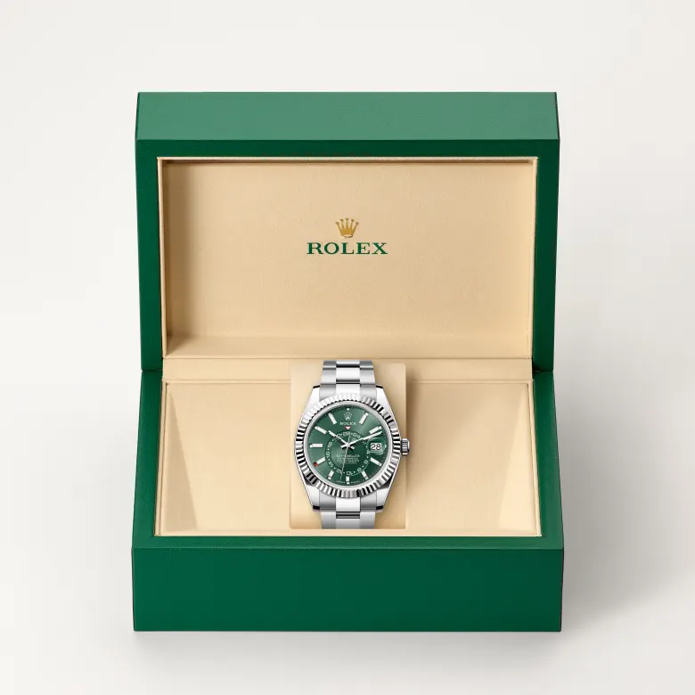 Rolex Sky-Dweller in White Rolesor - combination of Oystersteel and white gold M336934-0001 at Charles Greig
