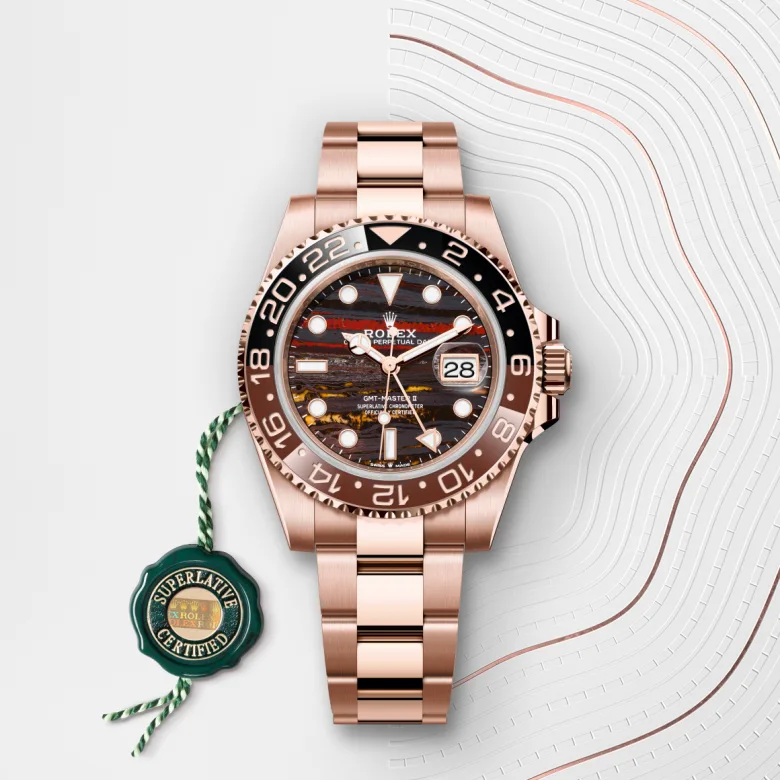 Rolex GMT-Master II in 18 ct Everose gold, M126715CHNR-0002