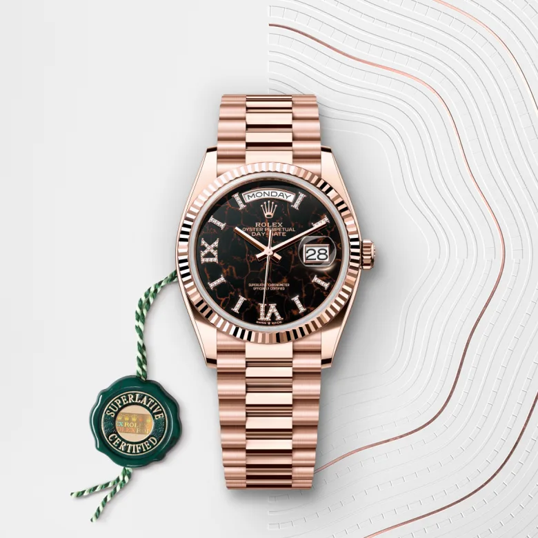 Rolex Day-Date en Or Everose 18 ct, M128235-0041 DOUX Joaillier