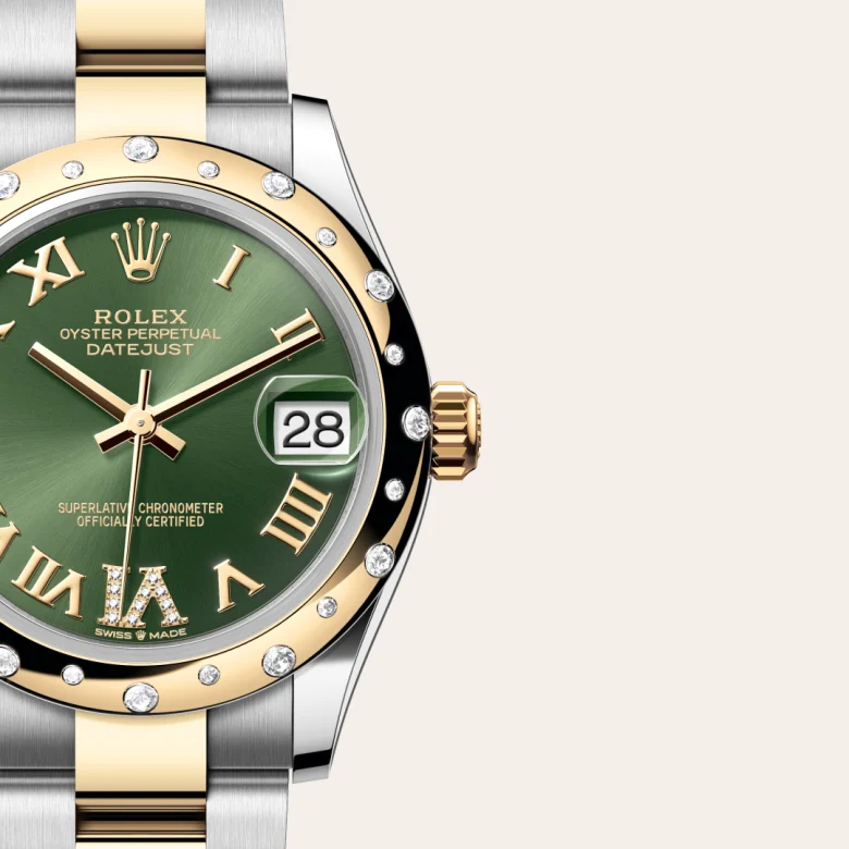 Rolex Datejust 31 in Yellow Rolesor - combination of Oystersteel and yellow gold M278343RBR-0015 at Charles Greig