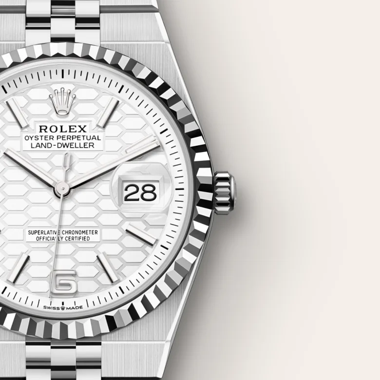 ROLEX SA―GENEVE SUISSE OYSTER M Rolex Land-Dweller en Rolesor gris – combinaison d'acier