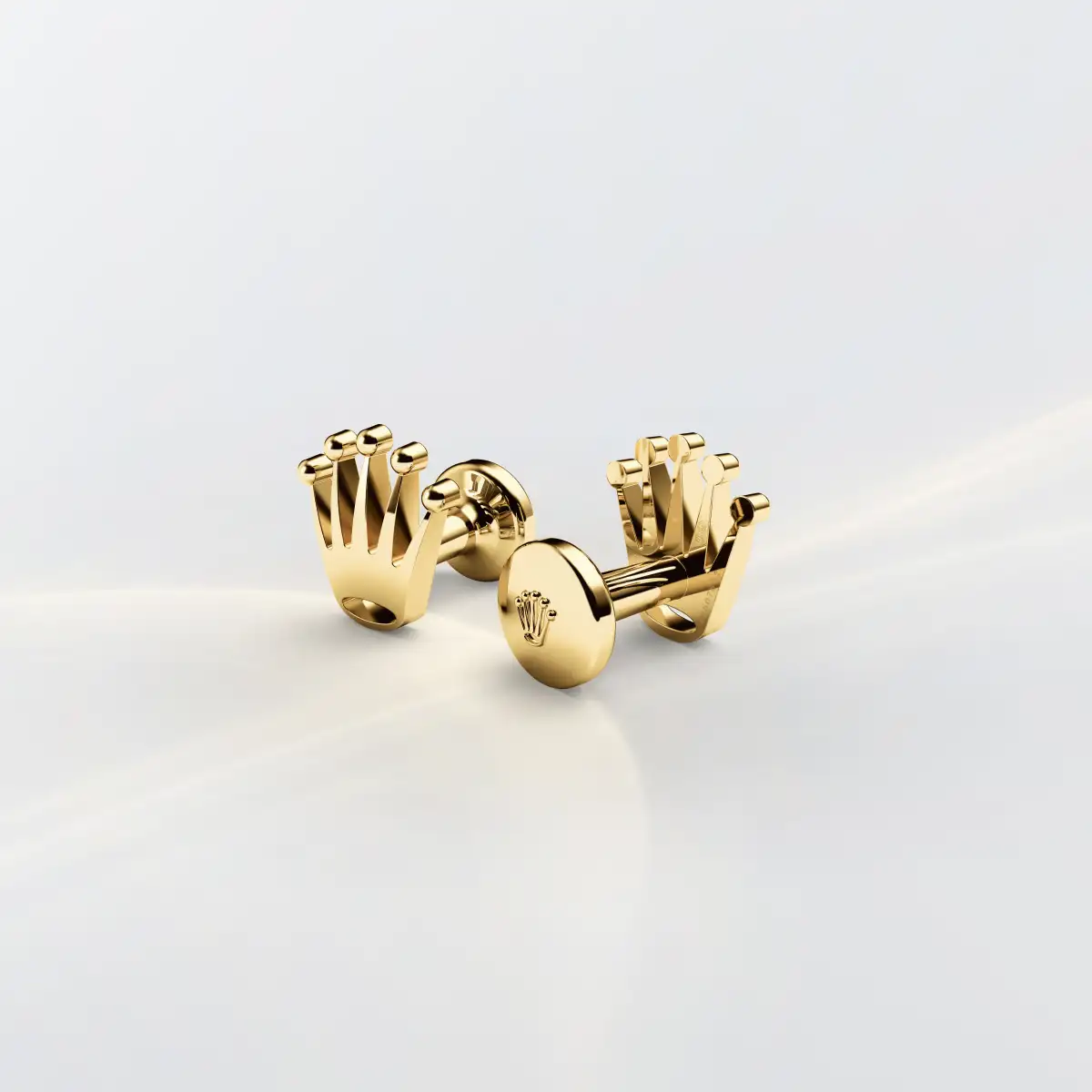 Rolex 'Crown' cufflinks, 18 ct yellow gold, a1018 | Shemer Jewellers